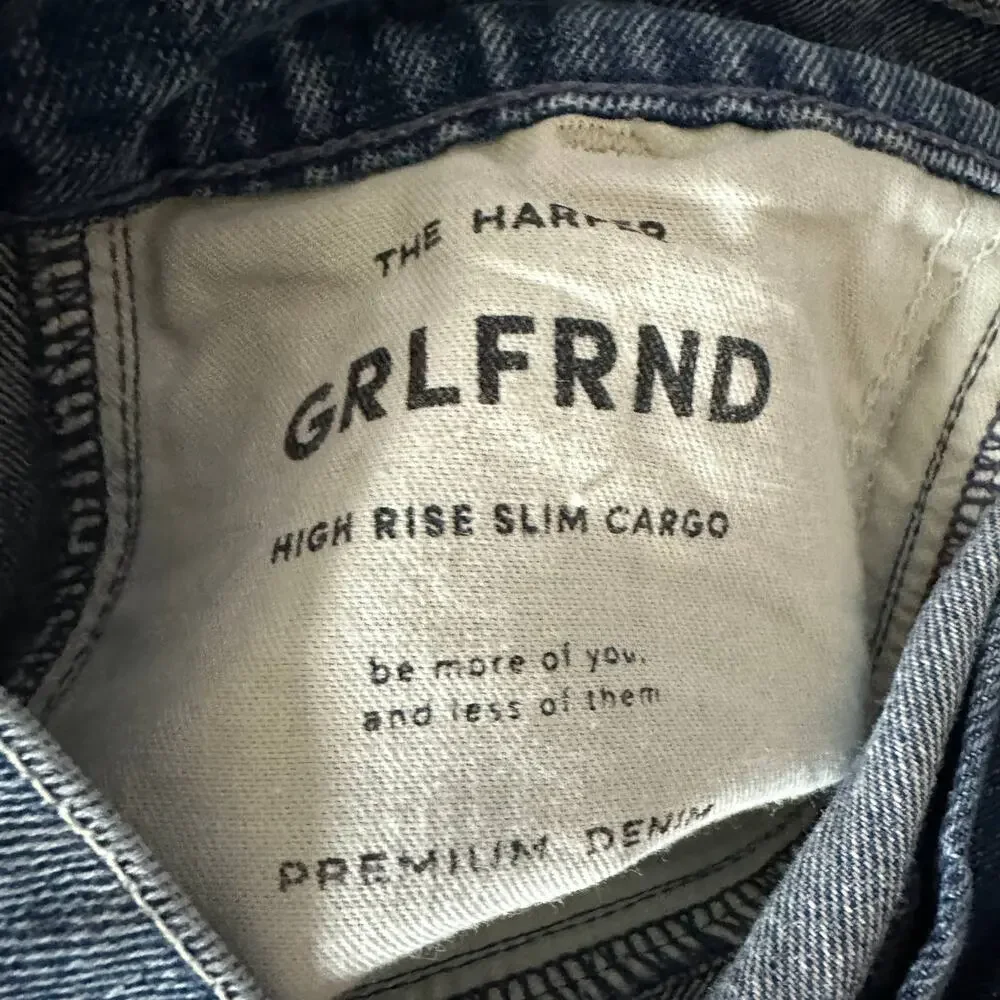 GRLFRND Straight Cargo Jeans SIZE 31 High Rise Slim Business Casual USA $245 NEW - Picture 11 of 12